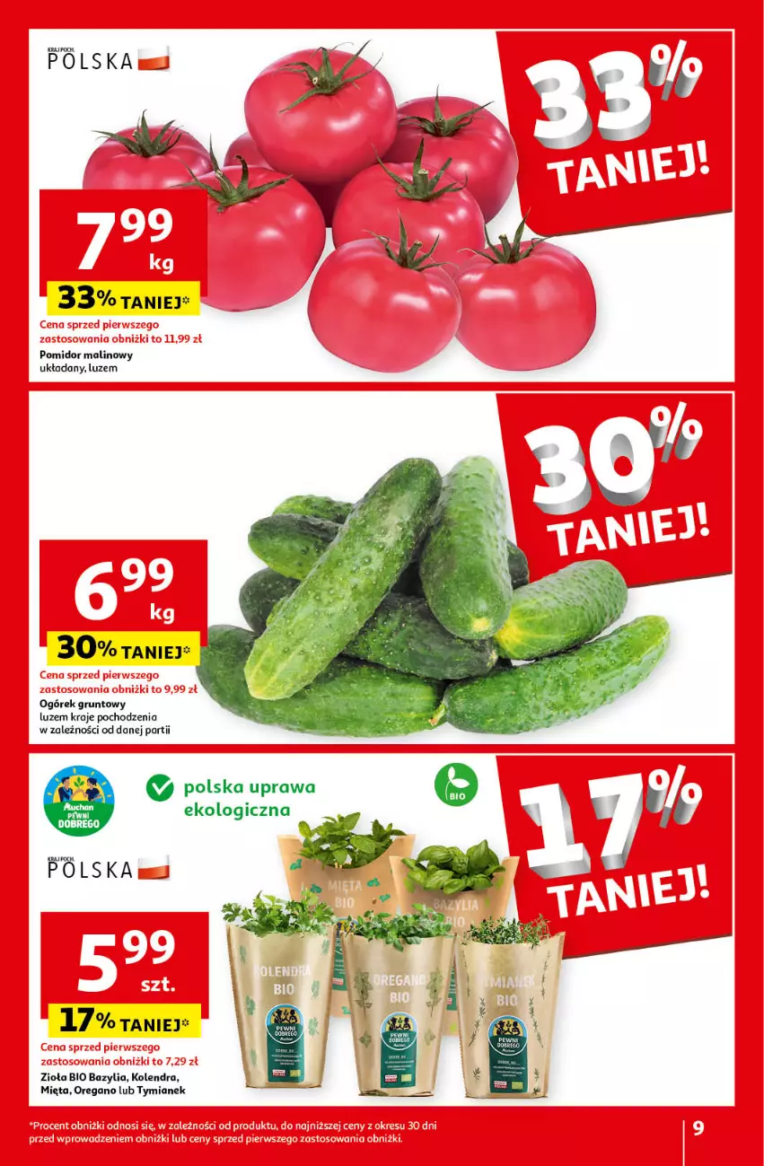 Gazetka promocyjna Auchan - Gazetka Świętuj Dzień Matki i Dzień Dziecka Hipermarket Auchan - ważna 23.05 do 29.05.2024 - strona 9 - produkty: Bazyl, Bazylia, Grunt, Kolendra, Mięta, Ogórek, Pomidor malinowy