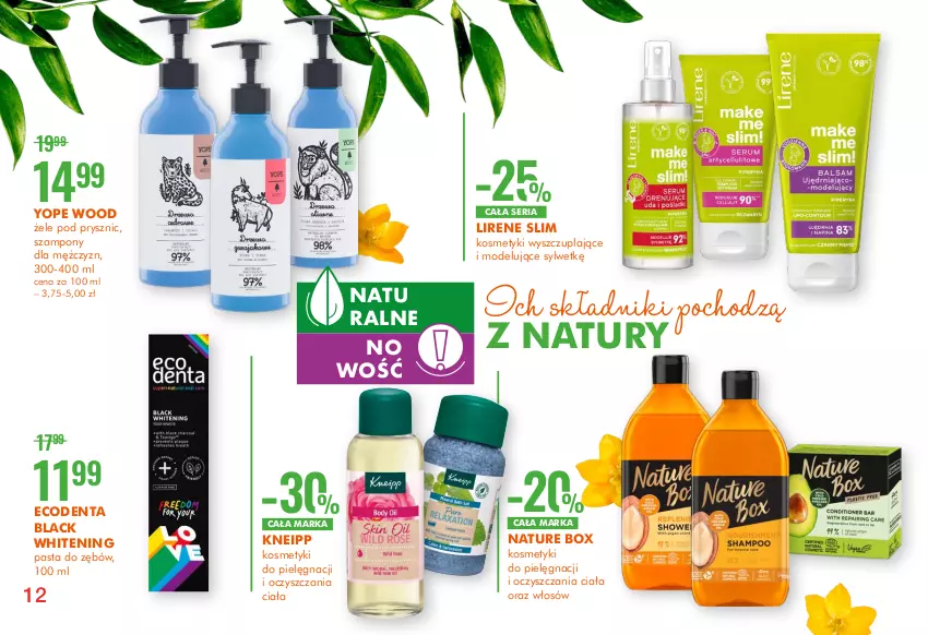 Gazetka promocyjna Super Pharm - Gazetka - ważna 24.06 do 14.07.2021 - strona 12 - produkty: Ecodenta, Kneipp, Kosmetyki do pielęgnacji, Lack, Lirene, Nature Box, Pasta do zębów, Ser, Szampon, Yope