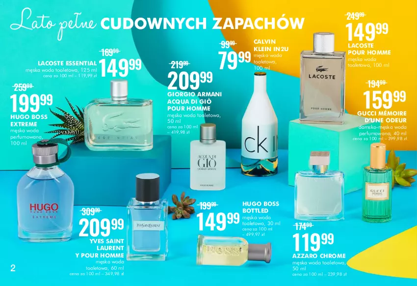 Gazetka promocyjna Super Pharm - Gazetka - ważna 24.06 do 14.07.2021 - strona 2 - produkty: Azzaro, Calvin Klein, Giorgio Armani, Gucci, Hugo Boss, Lacoste, Laur, Perfum, Woda, Woda perfumowana, Woda toaletowa, Yves Saint Laurent