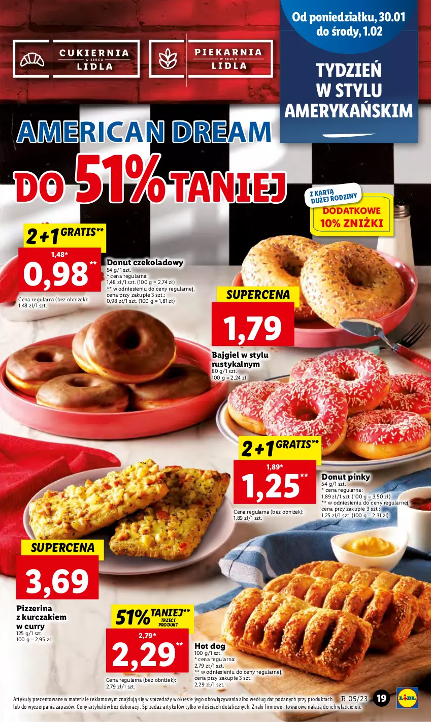 Gazetka promocyjna Lidl - GAZETKA - ważna 30.01 do 01.02.2023 - strona 23 - produkty: Donut, Gra, Hot dog, Kurczak, Pizzerina, Rust