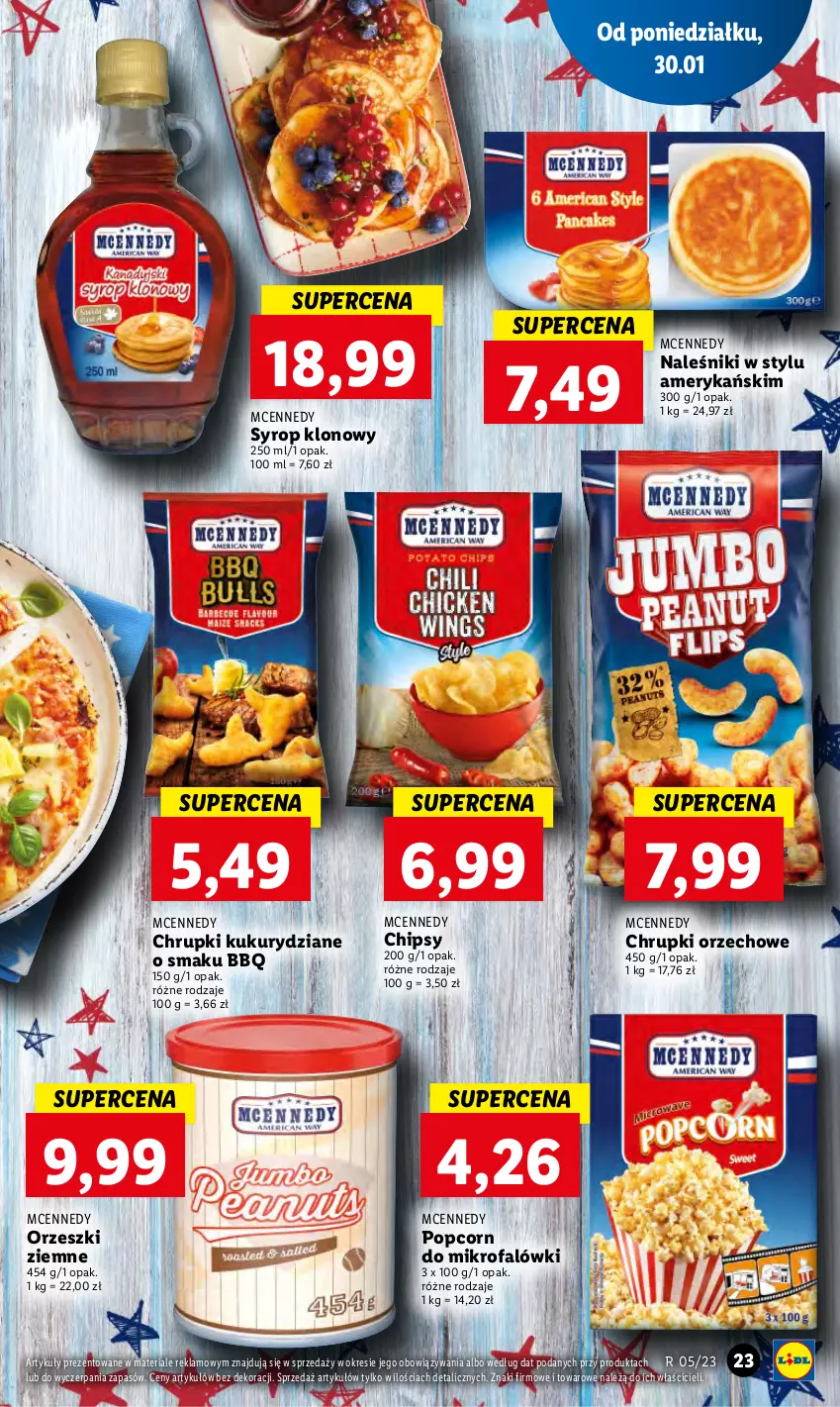 Gazetka promocyjna Lidl - GAZETKA - ważna 30.01 do 01.02.2023 - strona 27 - produkty: Chipsy, Chrupki, Fa, Naleśniki, Orzeszki, Orzeszki ziemne, Popcorn, Syrop