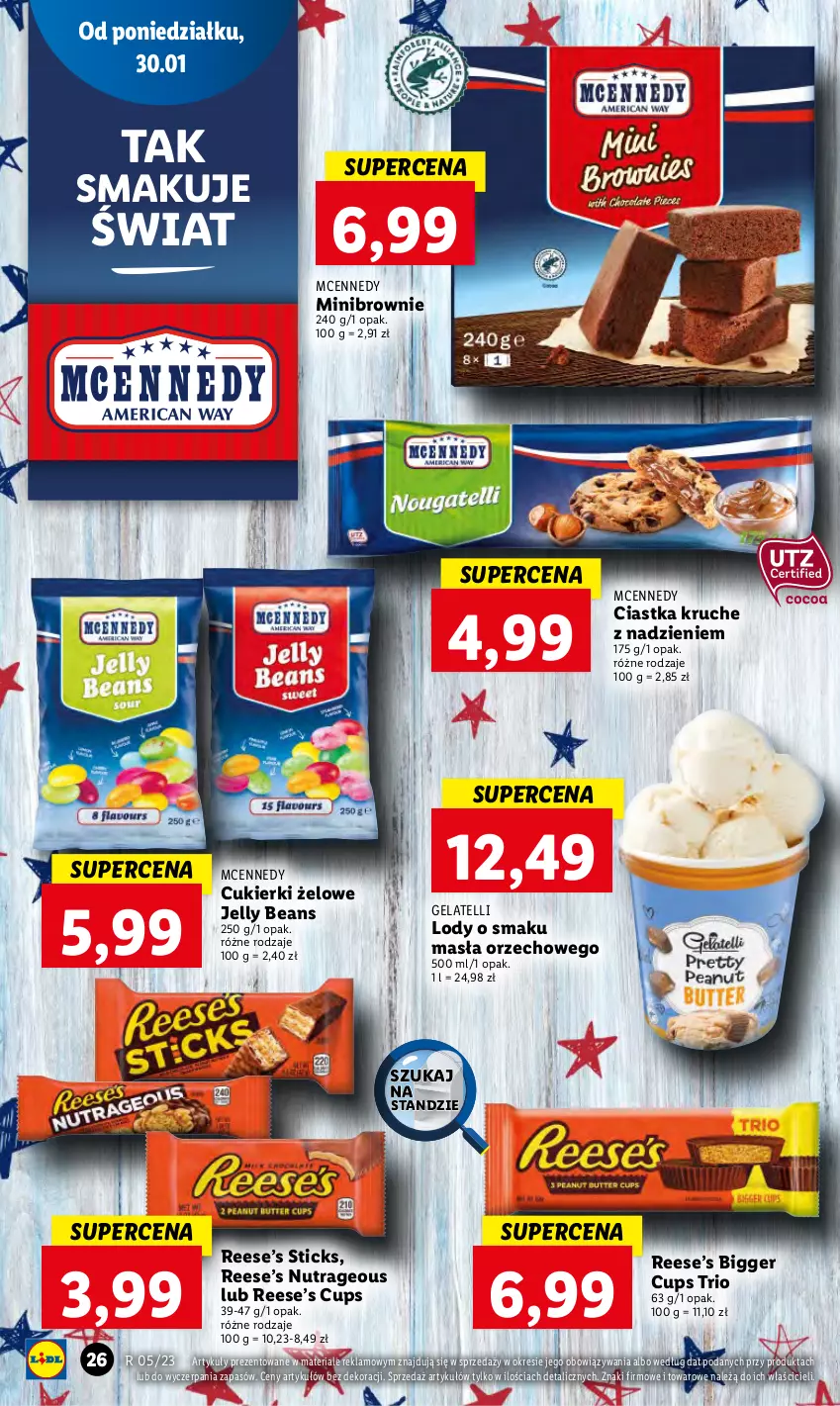 Gazetka promocyjna Lidl - GAZETKA - ważna 30.01 do 01.02.2023 - strona 30 - produkty: Brownie, Ciastka, Cukier, Cukierki, Jelly beans, Lody