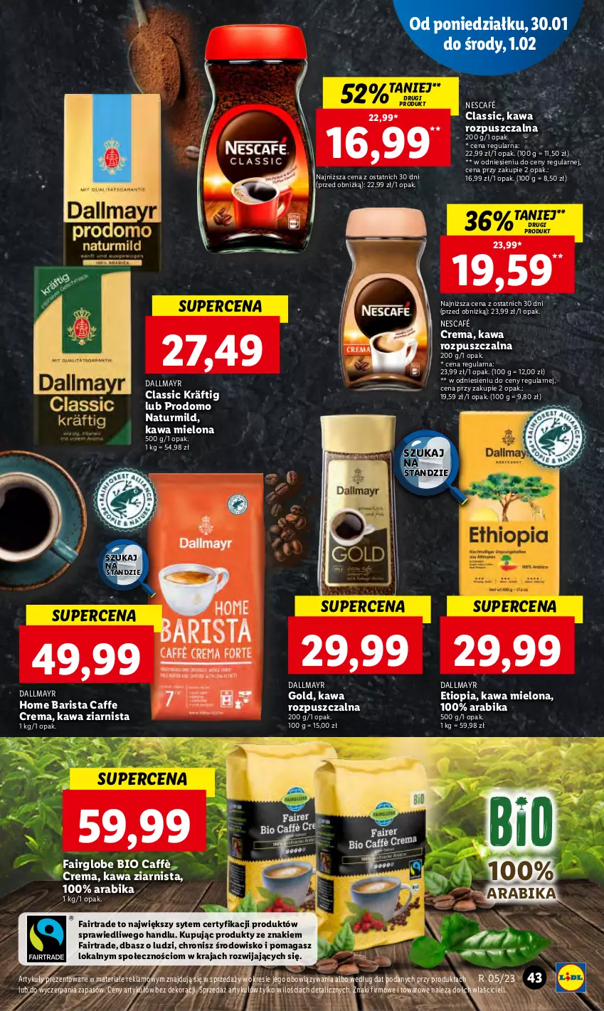 Gazetka promocyjna Lidl - GAZETKA - ważna 30.01 do 01.02.2023 - strona 49 - produkty: Dallmayr, Fa, Kawa, Kawa mielona, Kawa rozpuszczalna, Kawa ziarnista, Nescafé