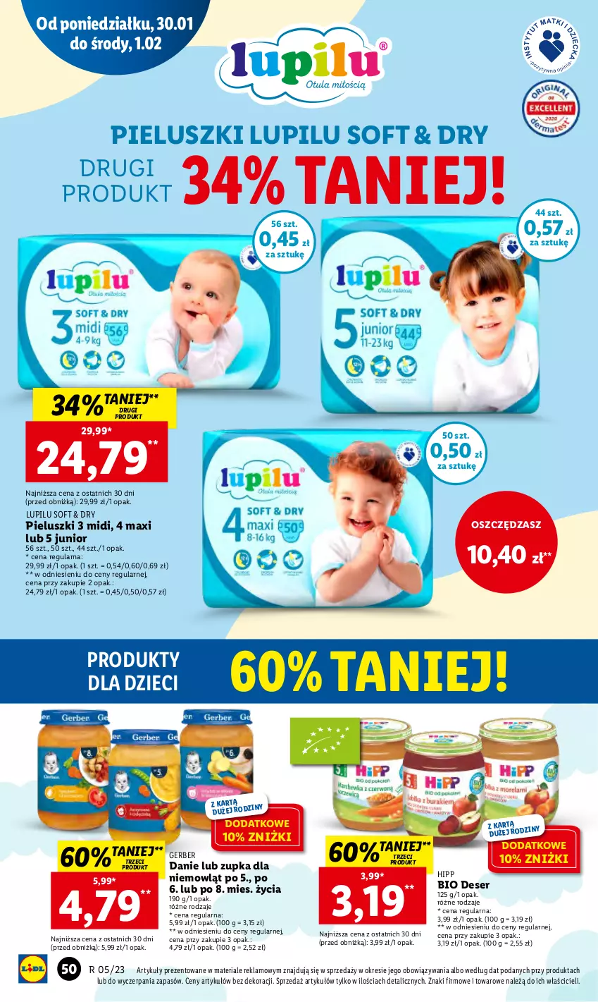 Gazetka promocyjna Lidl - GAZETKA - ważna 30.01 do 01.02.2023 - strona 60 - produkty: Deser, Dzieci, Gerber, HiPP, Hipp Bio, Ser