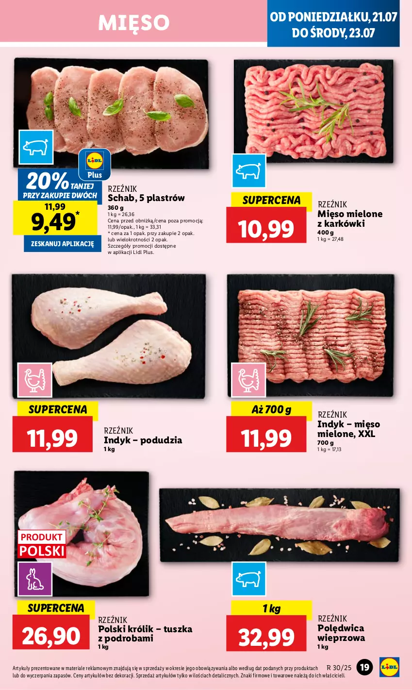 Gazetka promocyjna Lidl - GAZETKA - ważna 21.07 do 23.07.2025 - strona 23 - produkty: Królik, Mięso, Mięso mielone, Polędwica, Tusz