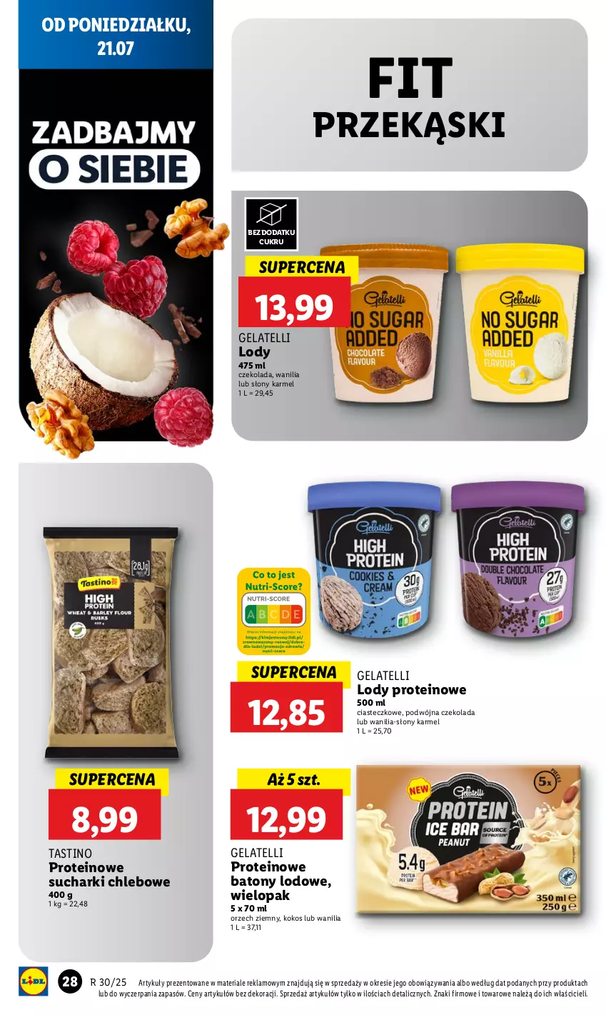 Gazetka promocyjna Lidl - GAZETKA - ważna 21.07 do 23.07.2025 - strona 36 - produkty: Baton, Chleb, Czekolada, Kokos, Lody