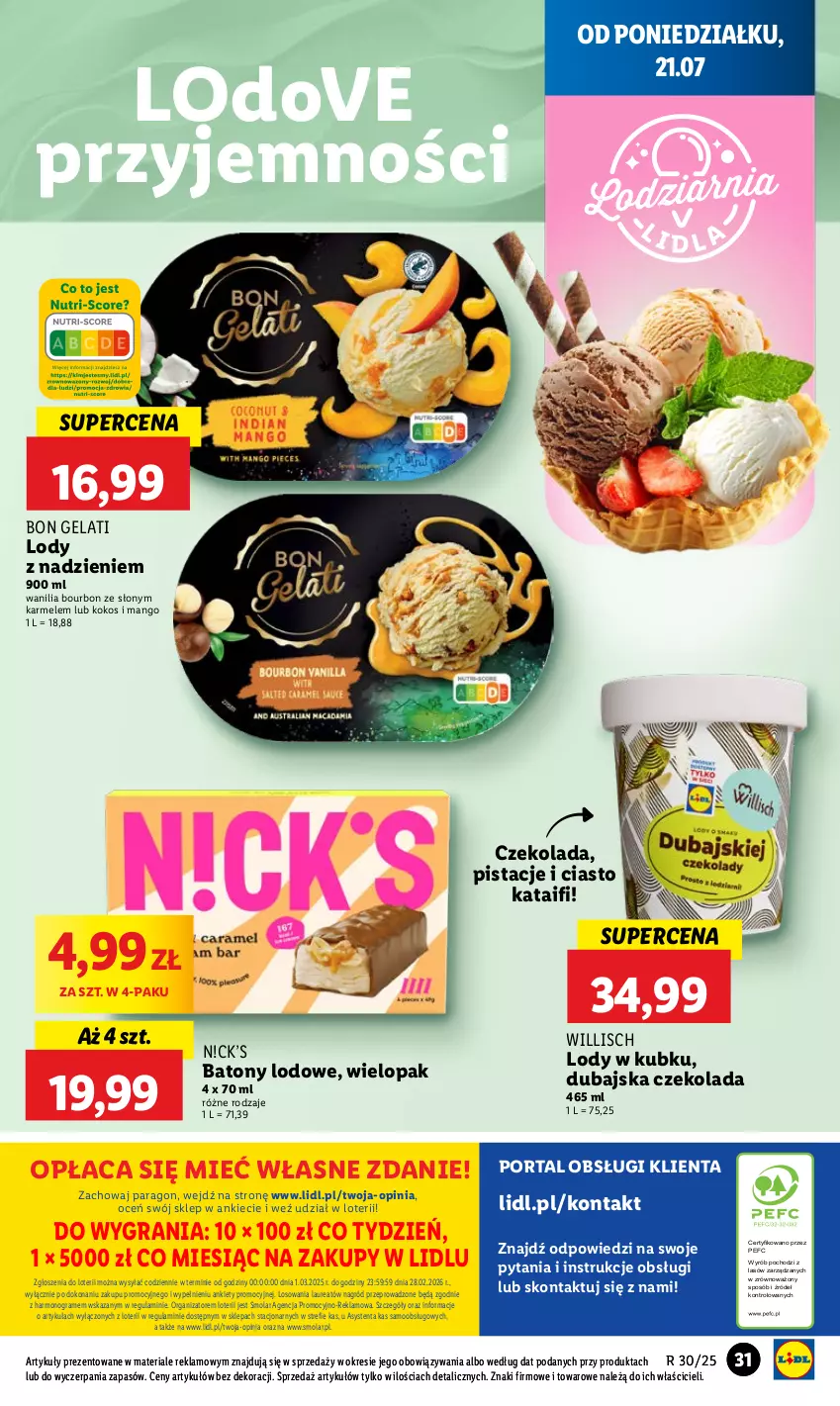 Gazetka promocyjna Lidl - GAZETKA - ważna 21.07 do 23.07.2025 - strona 39 - produkty: Baton, Bourbon, Czekolada, Dove, Gra, Kokos, Laur, Lody, Mango, Mola, Pistacje, Por, Portal