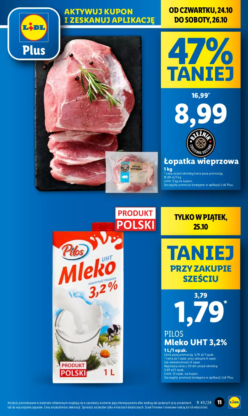 Gazetka promocyjna Lidl - GAZETKA - ważna 24.10 do 26.10.2024 - strona 11 - produkty: Mleko, Pilos