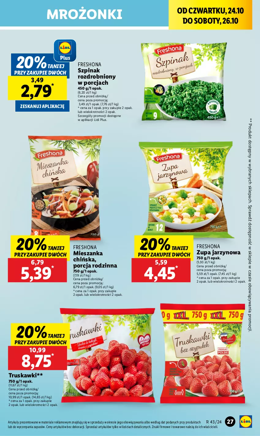 Gazetka promocyjna Lidl - GAZETKA - ważna 24.10 do 26.10.2024 - strona 33 - produkty: Por, Szpinak, Truskawki, Zupa