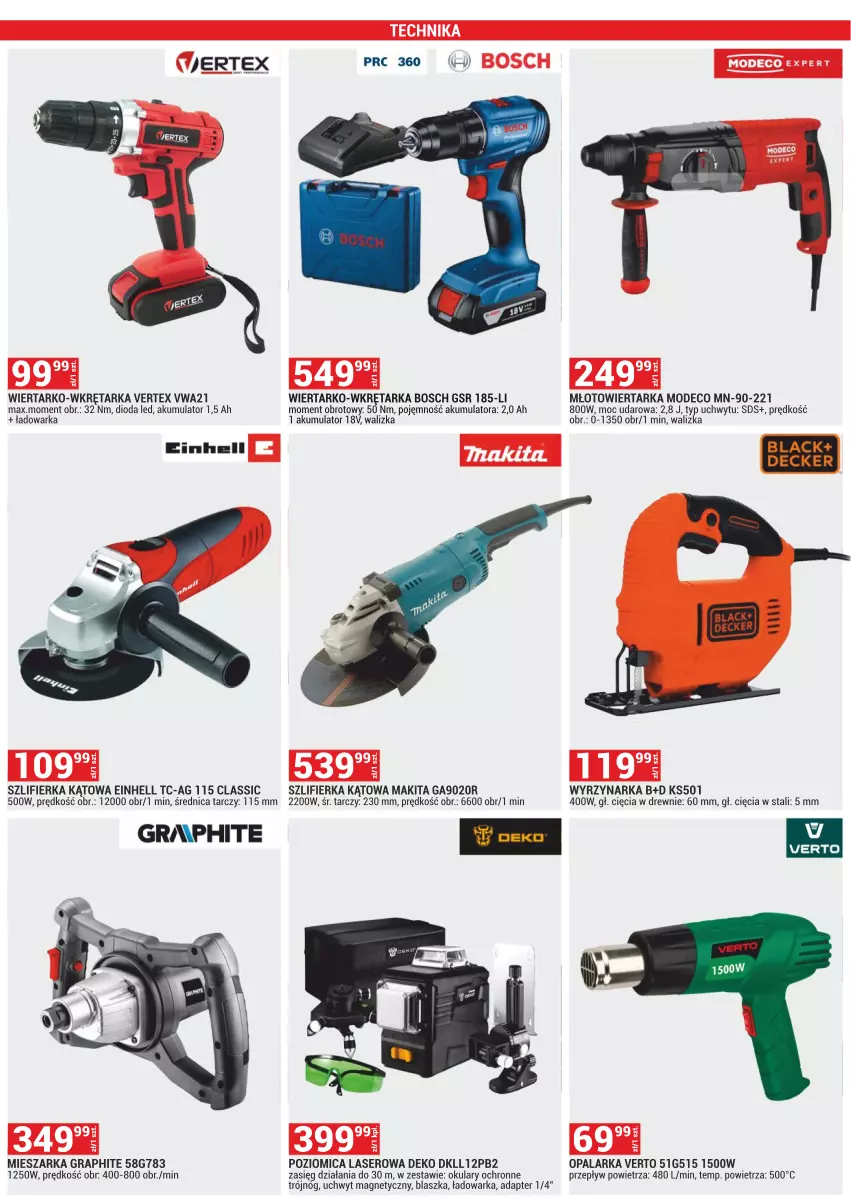 Gazetka promocyjna Merkury Market - ważna 01.02 do 29.02.2024 - strona 42 - produkty: Akumulator, Bosch, Einhell, Gra, Lack, Makita, Młot, Młotowiertarka, Okulary ochronne, Opalarka, Poziomica, Ser, Szlifierka, Szlifierka kątowa, Tarka, Walizka, Warka, Wiertarka, Wkręt, Wkrętarka, Wyrzynarka