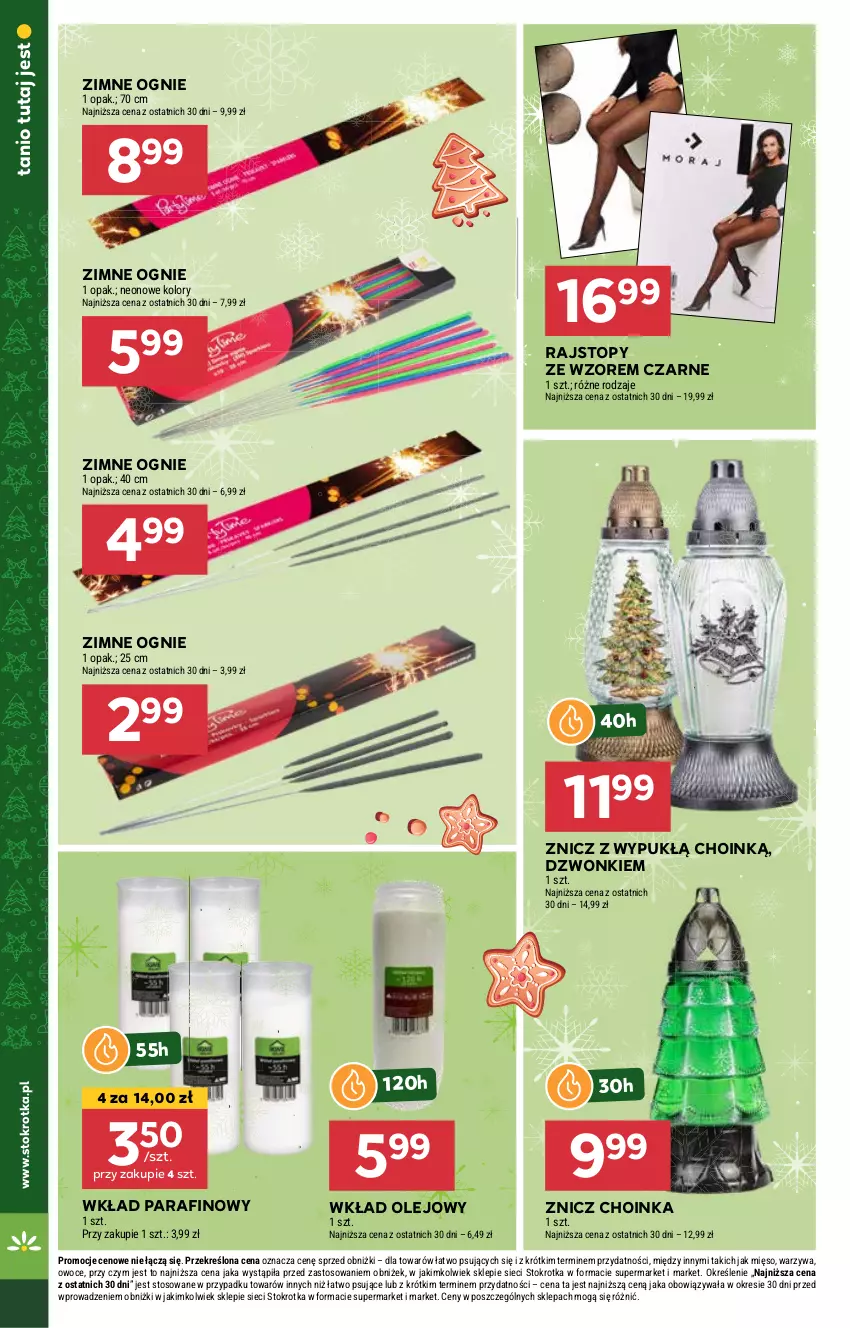 Gazetka promocyjna Stokrotka - Market Opole/Radom - ważna 19.12 do 27.12.2024 - strona 28 - produkty: Choinka, Inka, Mięso, Olej, Owoce, Rajstopy, Top, Warzywa, Wkład olejowy, Znicz