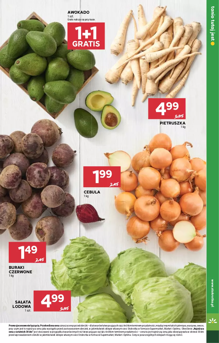 Gazetka promocyjna Stokrotka - Market - ważna 07.05 do 13.05.2026 - strona 20 - produkty: Buraki, Cebula, Gra, Mięso, Optima, Owoce, Pietruszka, Sałat, Sałata lodowa, Warzywa