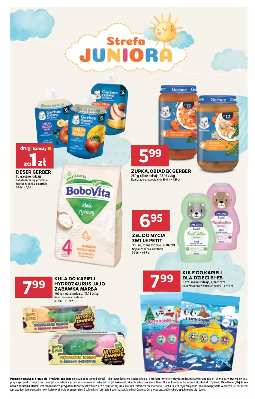 Gazetka promocyjna Stokrotka - Market - ważna 07.05 do 13.05.2026 - strona 38 - produkty: Deser, Dzieci, Gerber, Kula do kąpieli, Mięso, Optima, Owoce, Ser, Warzywa, Zabawka