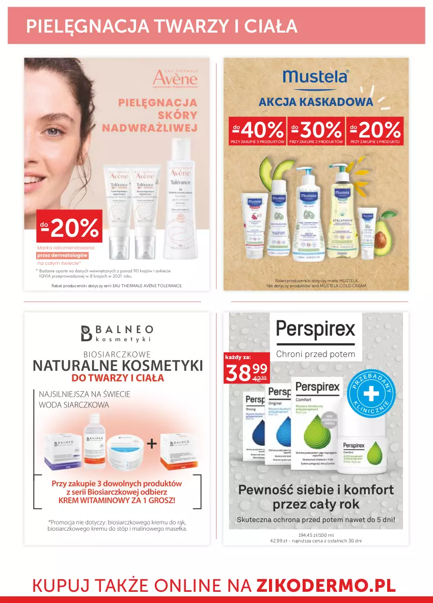 Gazetka promocyjna Ziko - Gazetka Ziko Dermo - ważna 30.11 do 13.12.2023 - strona 14 - produkty: Avène, Cold Cream, Kask, Mus, Mustela, Ser