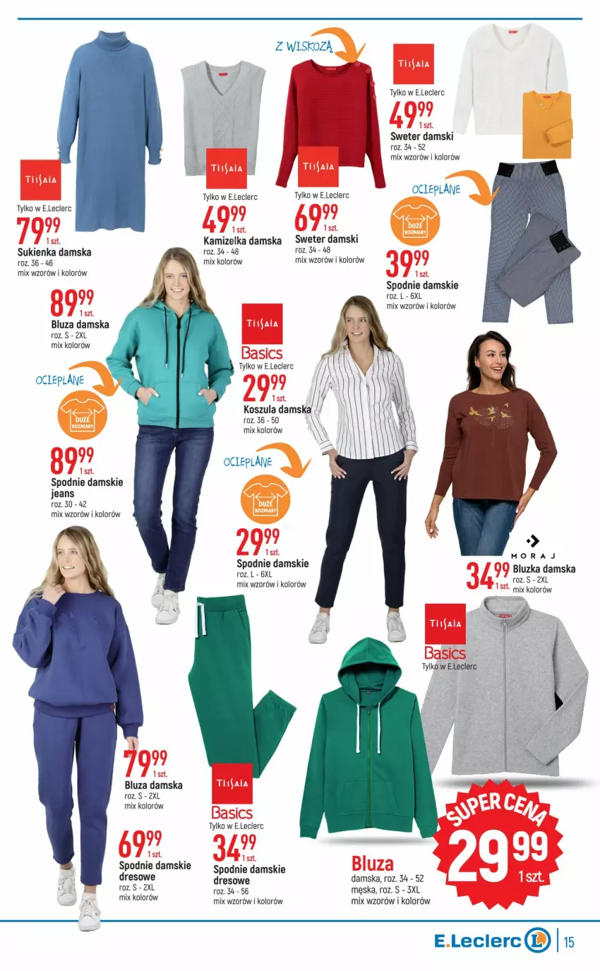 Gazetka promocyjna E Leclerc - ważna 18.10 do 29.10.2022 - strona 15 - produkty: Bluza, Dres, Kamizelka, Kosz, Koszula, Puma, Spodnie, Sukienka, Sweter