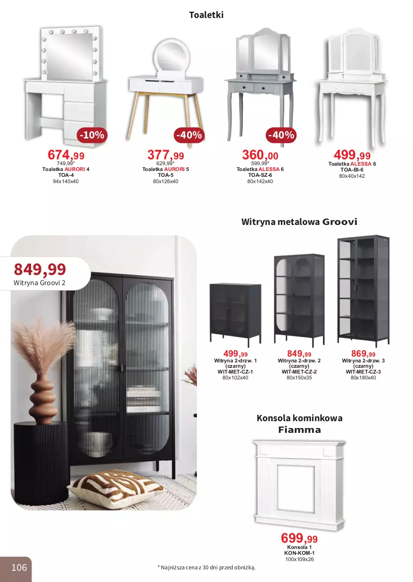 Gazetka promocyjna Bodzio - ważna 01.04 do 30.06.2026 - strona 106 - produkty: Konsola, Toaletka, Witryna