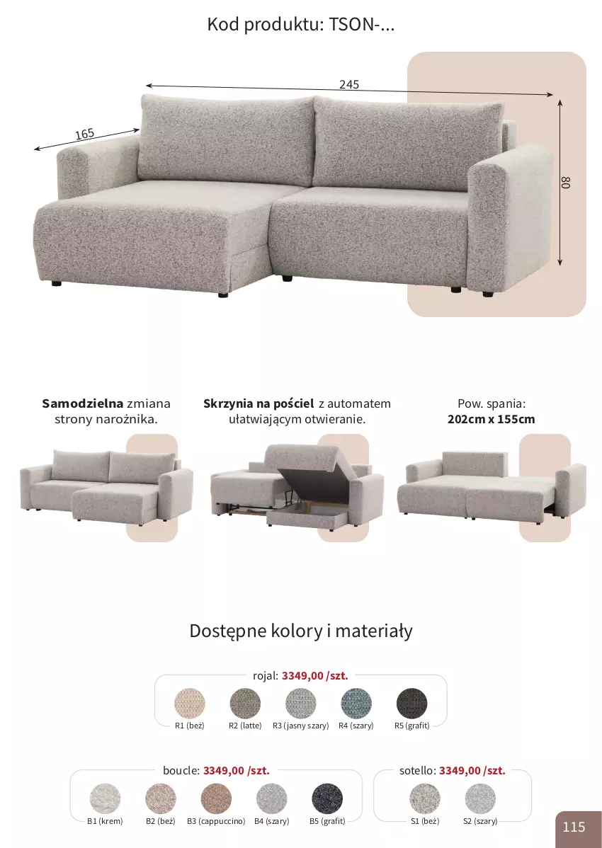 Gazetka promocyjna Bodzio - ważna 01.04 do 30.06.2026 - strona 115 - produkty: Cappuccino, Gra, Narożnik, Pościel