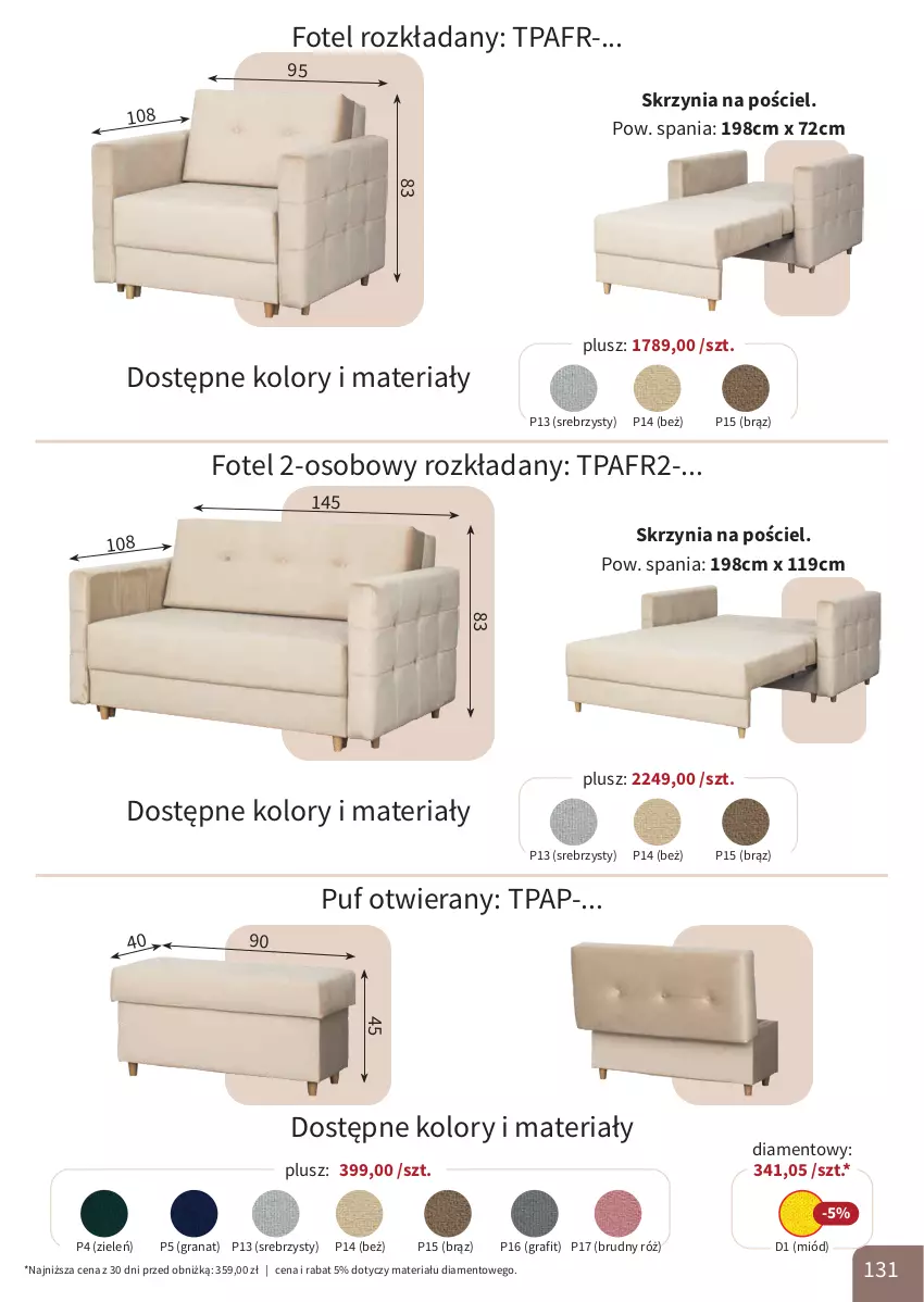Gazetka promocyjna Bodzio - ważna 01.04 do 30.06.2026 - strona 131 - produkty: Fotel, Gra, Granat, Miód, Pościel, Puf