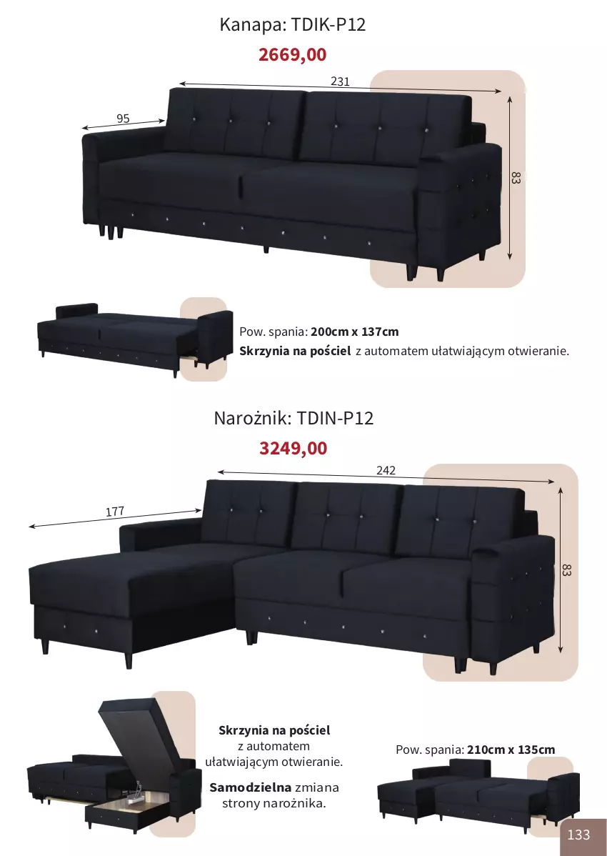 Gazetka promocyjna Bodzio - ważna 01.04 do 30.06.2026 - strona 133 - produkty: Kanapa, Narożnik, Pościel