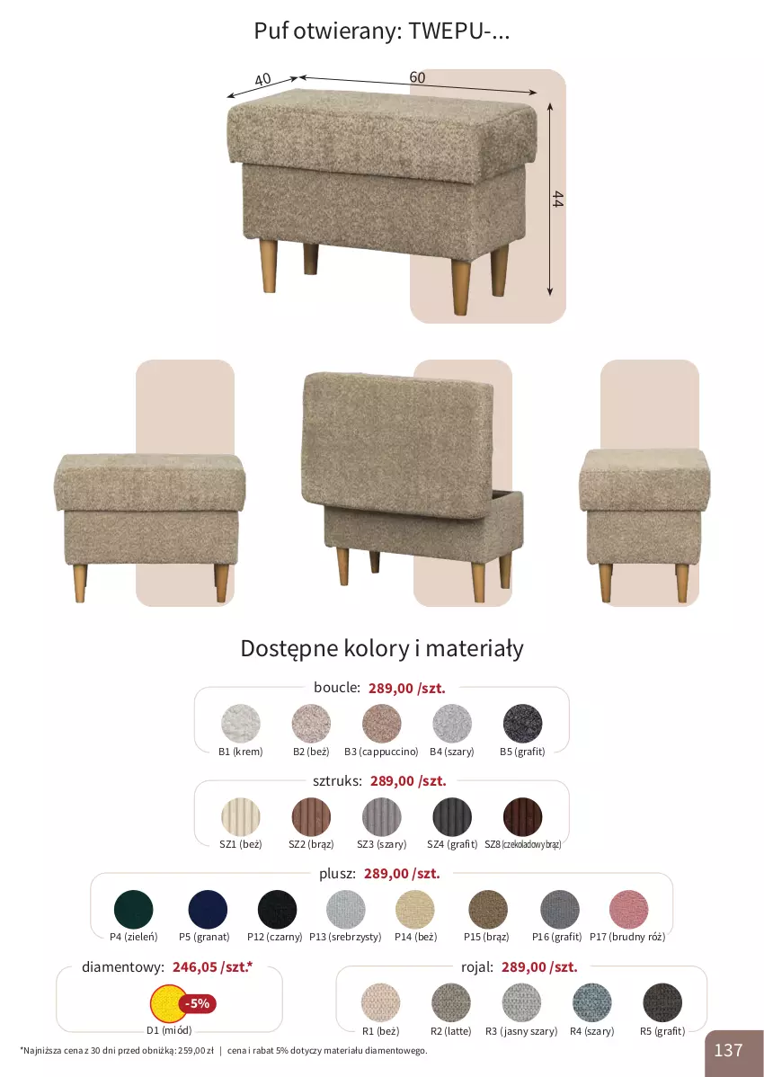 Gazetka promocyjna Bodzio - ważna 01.04 do 30.06.2026 - strona 137 - produkty: Cappuccino, Gra, Granat, Miód, Puf