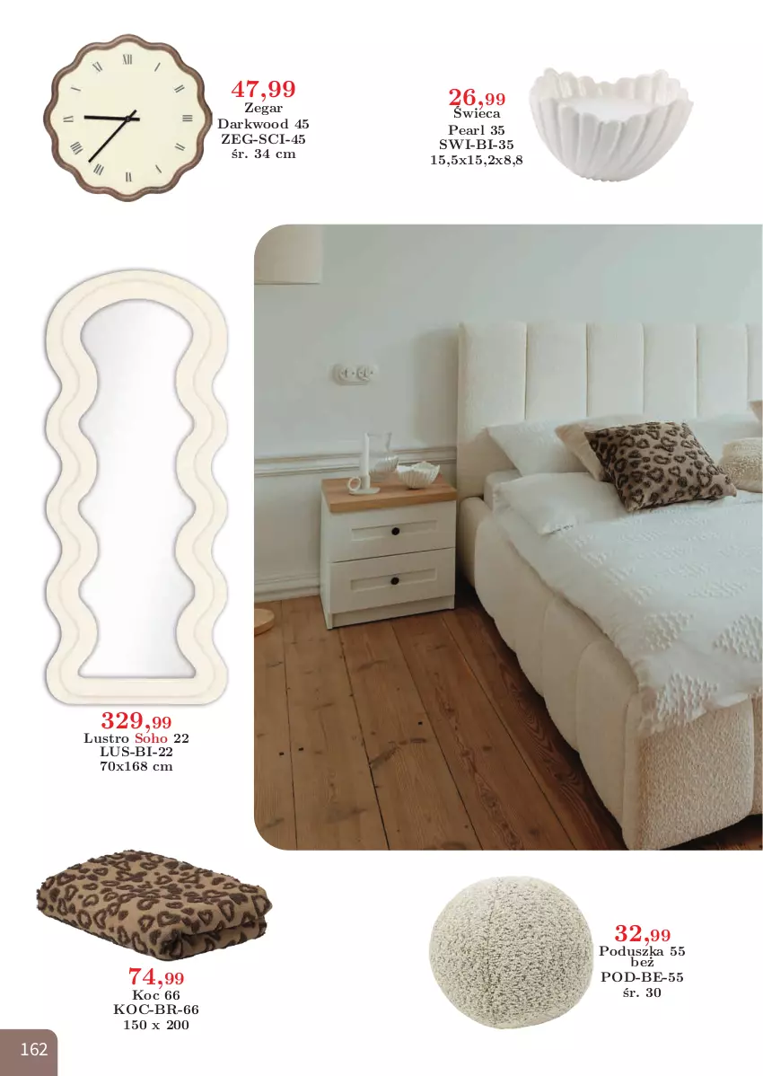Gazetka promocyjna Bodzio - ważna 01.04 do 30.06.2026 - strona 162 - produkty: Koc, Lustro, Poduszka, Zegar