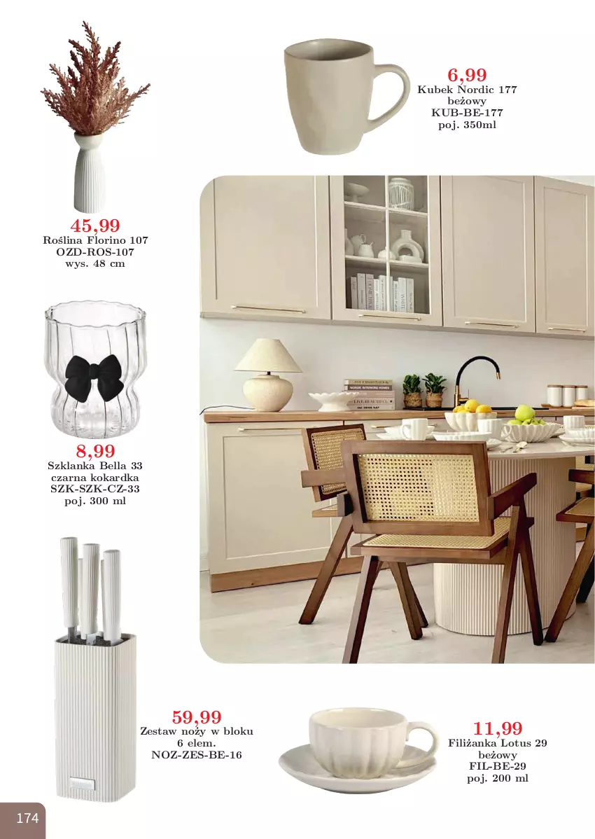 Gazetka promocyjna Bodzio - ważna 01.04 do 30.06.2026 - strona 174 - produkty: Bell, Bella, Filiżanka, Kubek, Noż, Szklanka