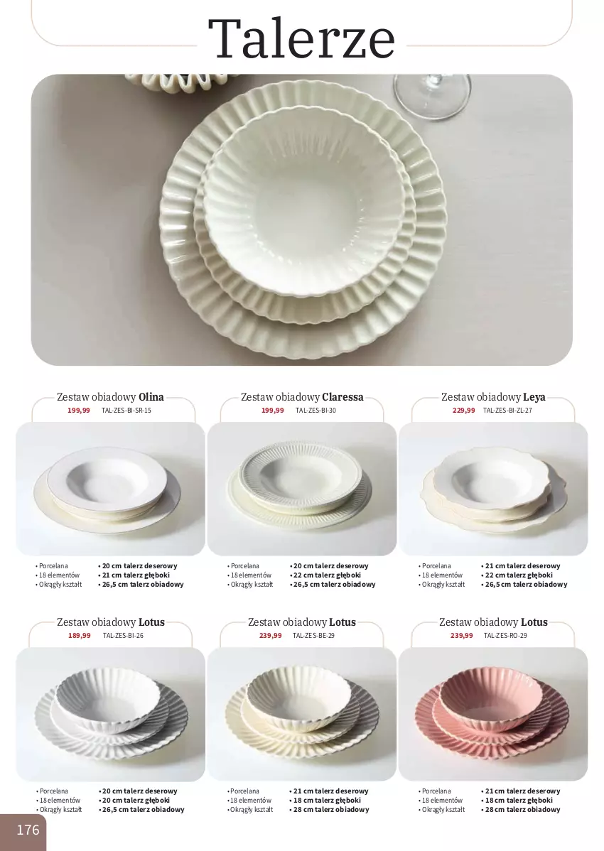 Gazetka promocyjna Bodzio - ważna 01.04 do 30.06.2026 - strona 176 - produkty: Deser, LANA, Por, Ser, Talerz, Talerz deserowy, Talerz głęboki, Talerz obiadowy
