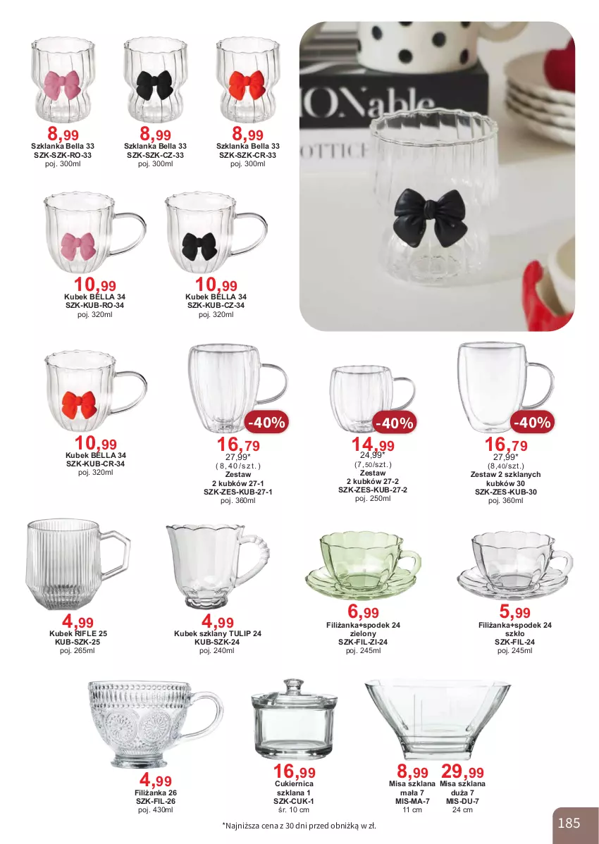 Gazetka promocyjna Bodzio - ważna 01.04 do 30.06.2026 - strona 185 - produkty: Bell, Bella, Cukier, Filiżanka, Kubek, LANA, Szklanka