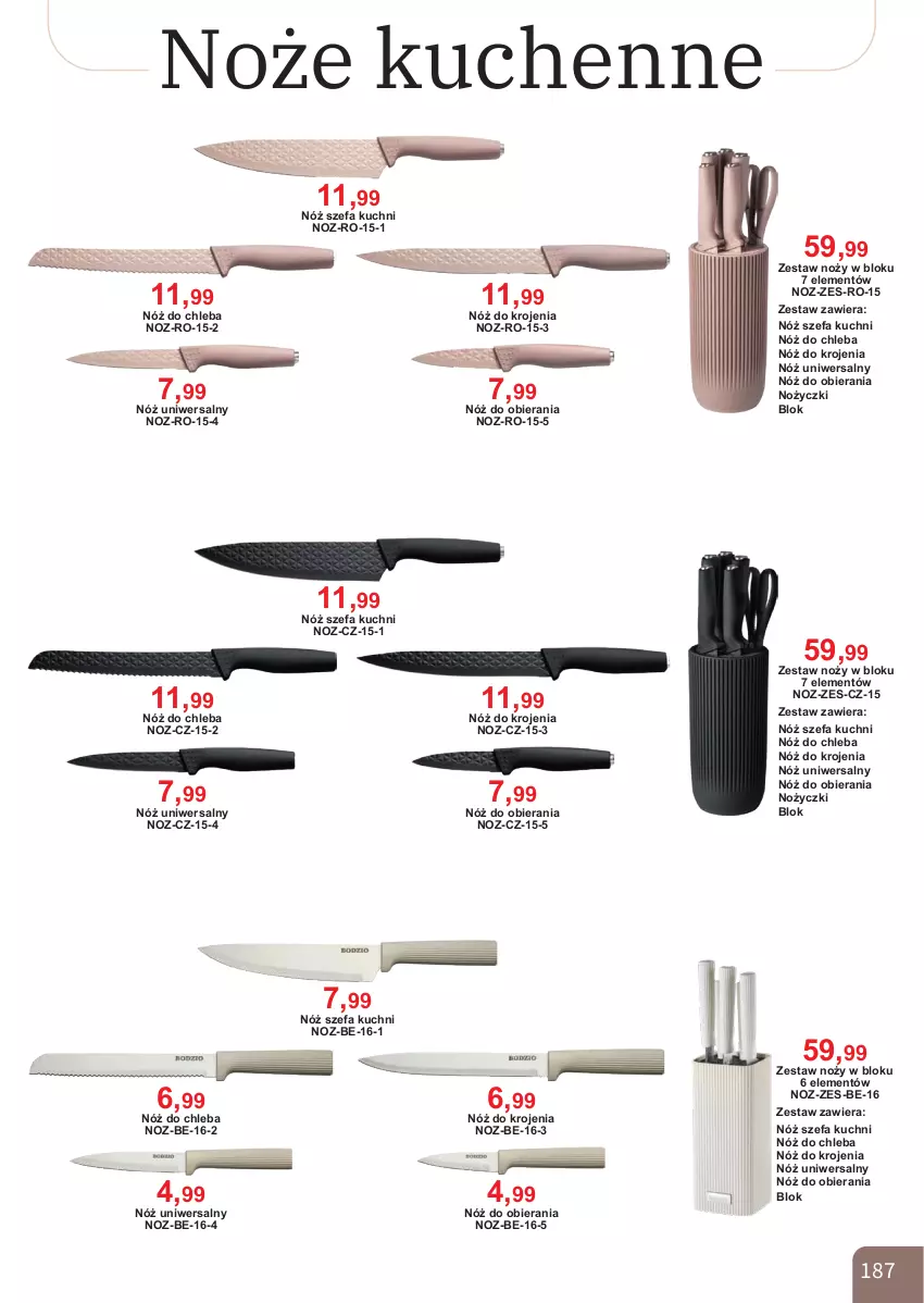Gazetka promocyjna Bodzio - ważna 01.04 do 30.06.2026 - strona 187 - produkty: Chleb, Fa, Noż, Nóż do chleba, Nóż szefa kuchni, Nóż uniwersalny, Nożyczki