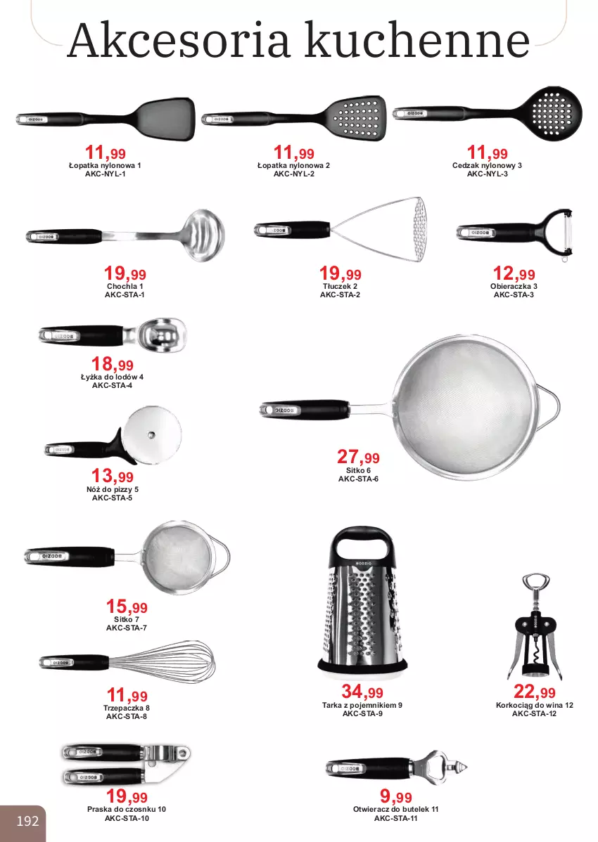 Gazetka promocyjna Bodzio - ważna 01.04 do 30.06.2026 - strona 192 - produkty: Cedzak, Koc, Korkociąg, Obieraczka, Otwieracz, Pojemnik, Praska, Sitko, Tarka, Tłuczek, Trzepaczka