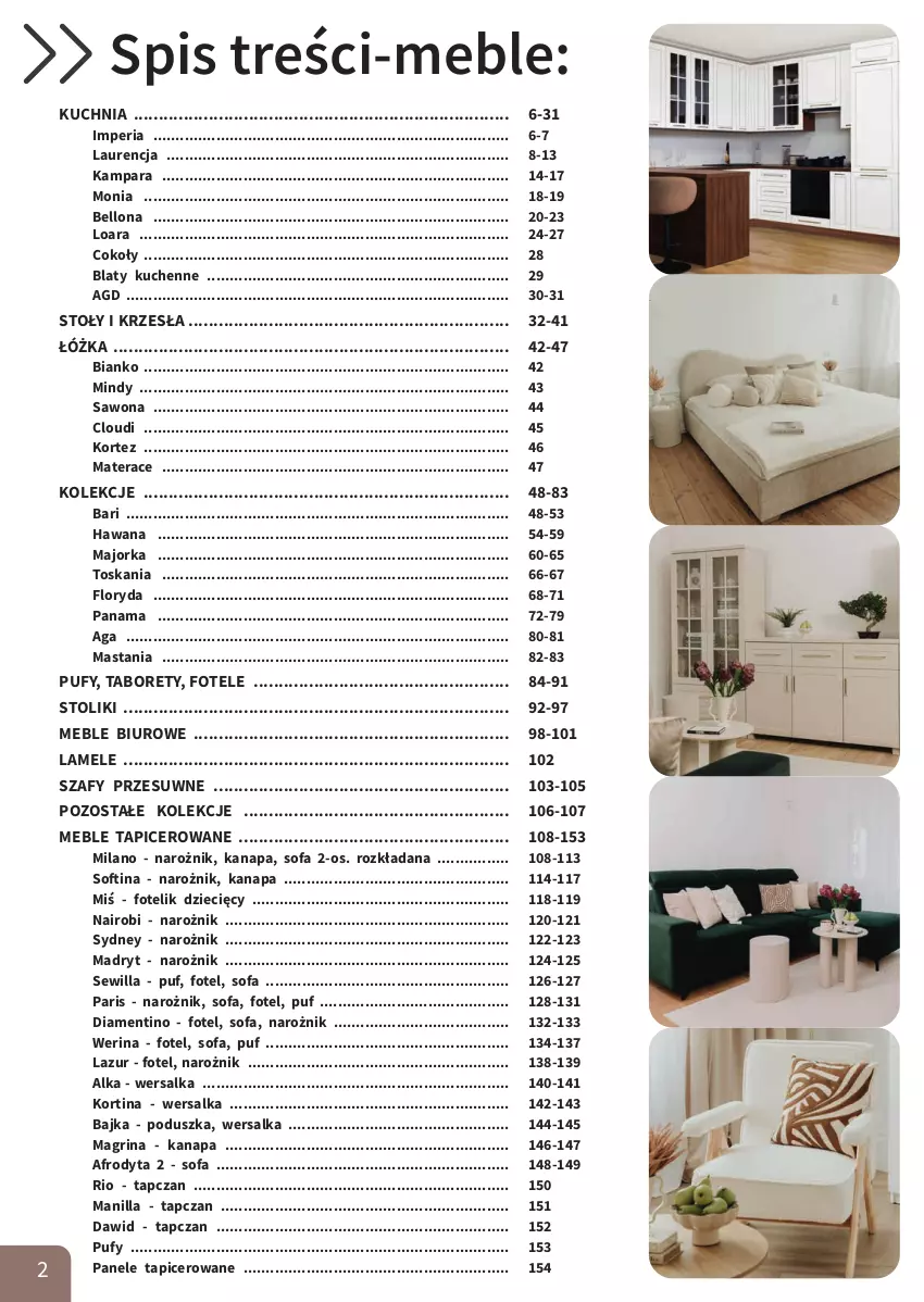 Gazetka promocyjna Bodzio - ważna 01.04 do 30.06.2026 - strona 2 - produkty: Bell, Biuro, Dzieci, Fa, Fotel, Fotelik, Kanapa, Kuchnia, Laur, Lazur, Materac, Meble, Meble biurowe, Narożnik, Orka, Poduszka, Puf, Sofa, Stolik, Szafy przesuwne, Taboret, Tera, Wersalka