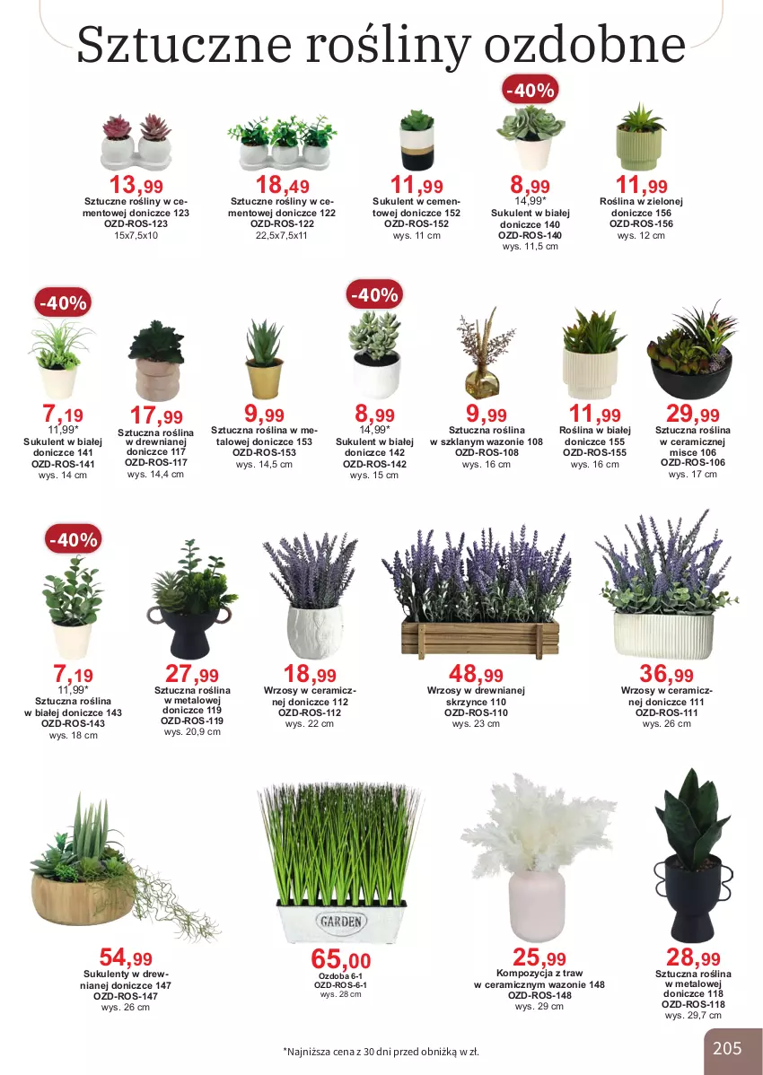 Gazetka promocyjna Bodzio - ważna 01.04 do 30.06.2026 - strona 205 - produkty: Cement, Ozdoba, Sukulent, Wazon