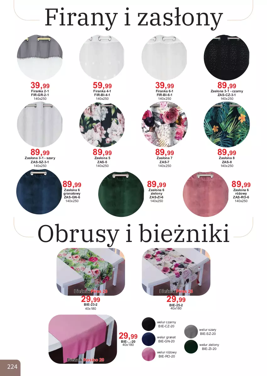 Gazetka promocyjna Bodzio - ważna 01.04 do 30.06.2026 - strona 224 - produkty: Bieżnik, Gra, Granat, Obrus, Zasłona