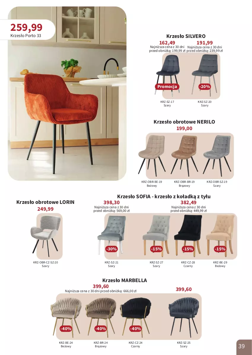 Gazetka promocyjna Bodzio - ważna 01.04 do 30.06.2026 - strona 39 - produkty: Bell, Bella, Krzesło, Krzesło obrotowe, Por