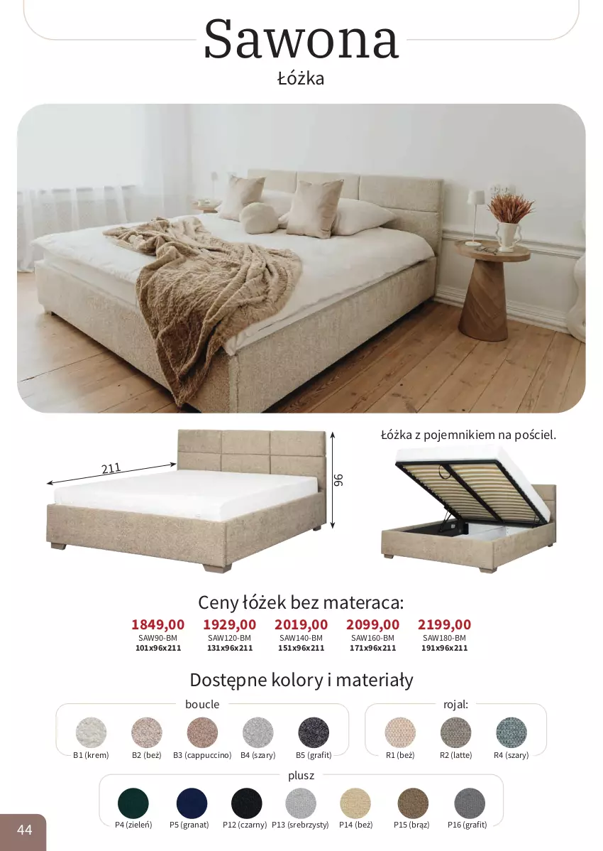 Gazetka promocyjna Bodzio - ważna 01.04 do 30.06.2026 - strona 44 - produkty: Cappuccino, Gra, Granat, Materac, Pojemnik, Pościel, Tera