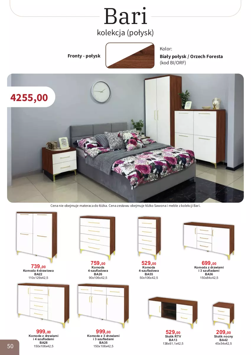 Gazetka promocyjna Bodzio - ważna 01.04 do 30.06.2026 - strona 50 - produkty: Drzwi, Komoda, Materac, Meble, Moda, Stolik, Stolik nocny, Tera