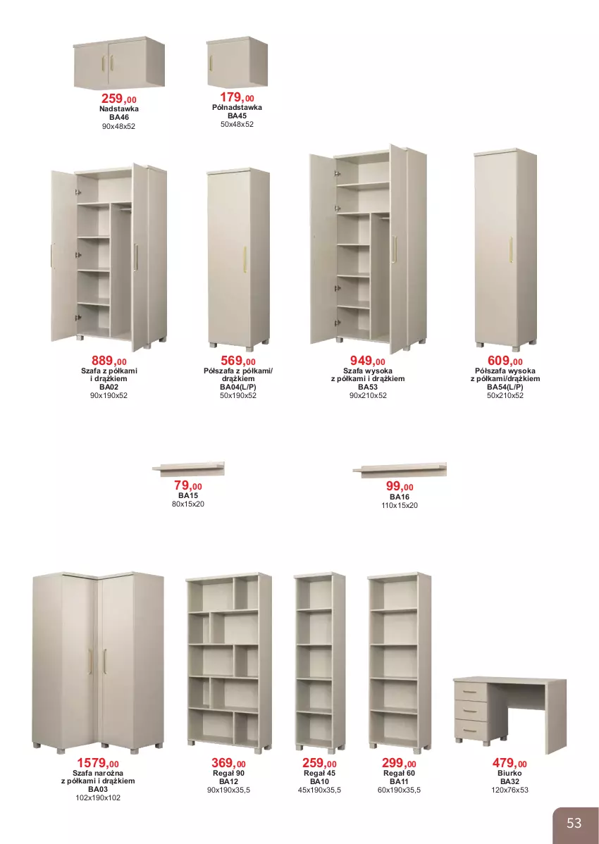 Gazetka promocyjna Bodzio - ważna 01.04 do 30.06.2026 - strona 53 - produkty: Biurko, Fa, Półka, Półszafa, Regał, Sok, Szafa