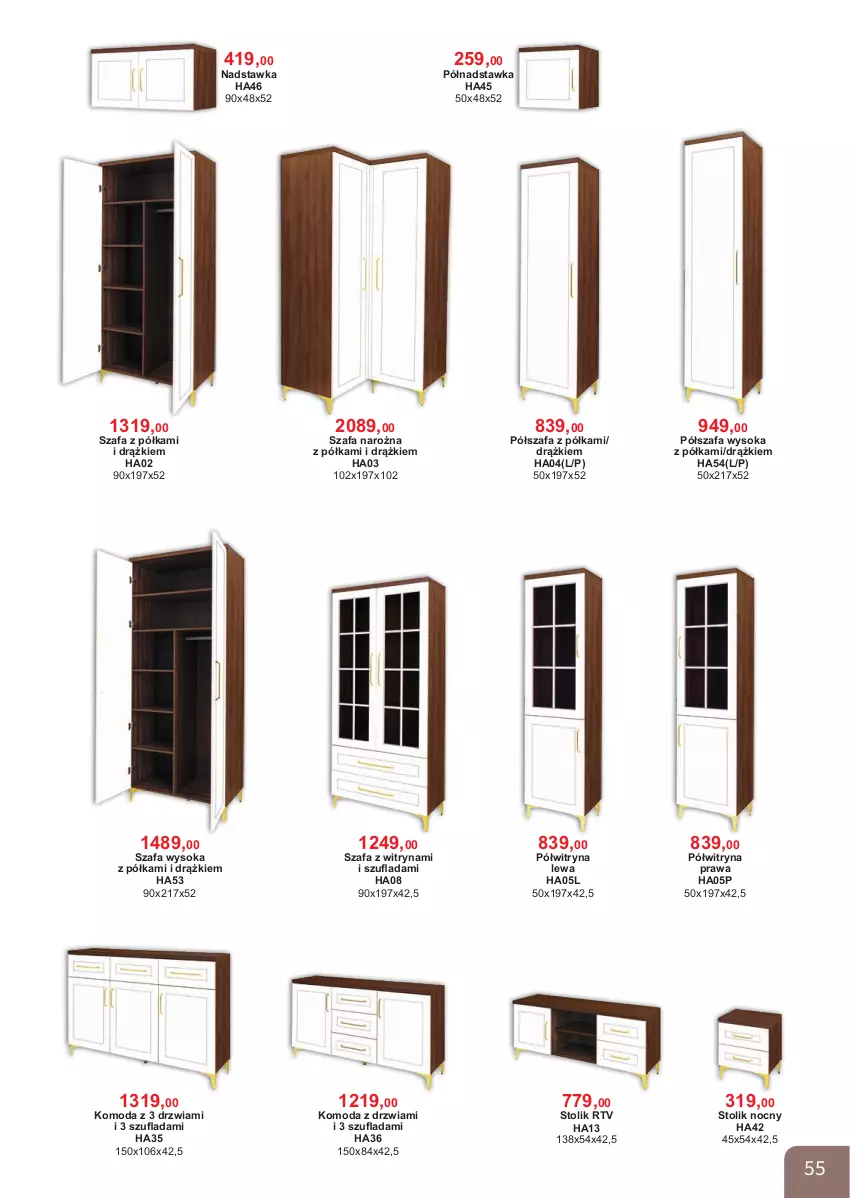Gazetka promocyjna Bodzio - ważna 01.04 do 30.06.2026 - strona 55 - produkty: Drzwi, Fa, Komoda, Moda, Półka, Półszafa, Półwitryna, Sok, Stolik, Stolik nocny, Szafa, Witryna