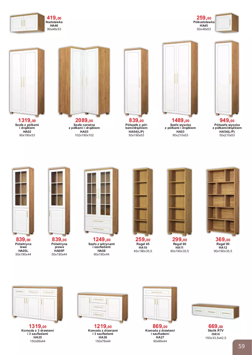 Gazetka promocyjna Bodzio - ważna 01.04 do 30.06.2026 - strona 59 - produkty: Drzwi, Fa, Komoda, Moda, Półka, Półszafa, Półwitryna, Regał, Sok, Stolik, Szafa, Witryna