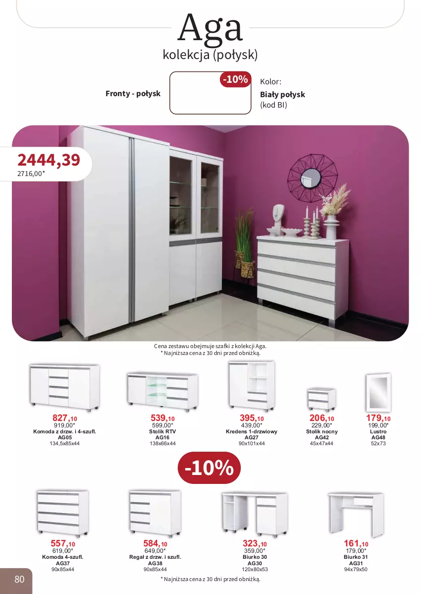 Gazetka promocyjna Bodzio - ważna 01.04 do 30.06.2026 - strona 80 - produkty: Biurko, Drzwi, Komoda, Kredens, Lustro, Moda, Regał, Stolik, Stolik nocny