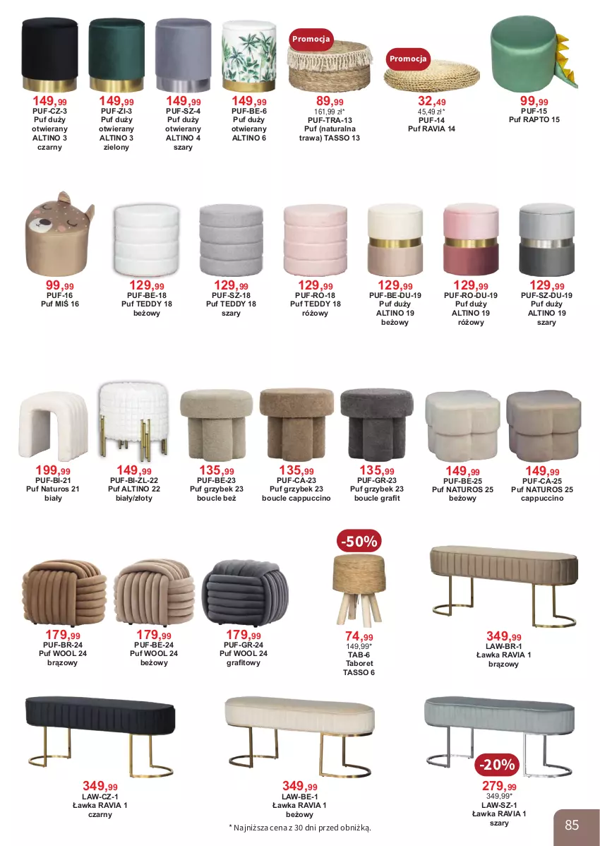 Gazetka promocyjna Bodzio - ważna 01.04 do 30.06.2026 - strona 85 - produkty: Cappuccino, Gra, Puf, Taboret