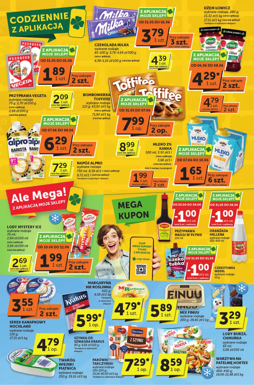 Gazetka promocyjna ABC - ważna 31.05 do 11.06.2024 - strona 2 - produkty: Finuu, Gra, Hochland, Hortex, Krakus, Lody, Margaryna, Parówki, Piątnica, Ser, Serek, Serek kanapkowy, Szynka, Tarczyński, Twaróg, Warzywa