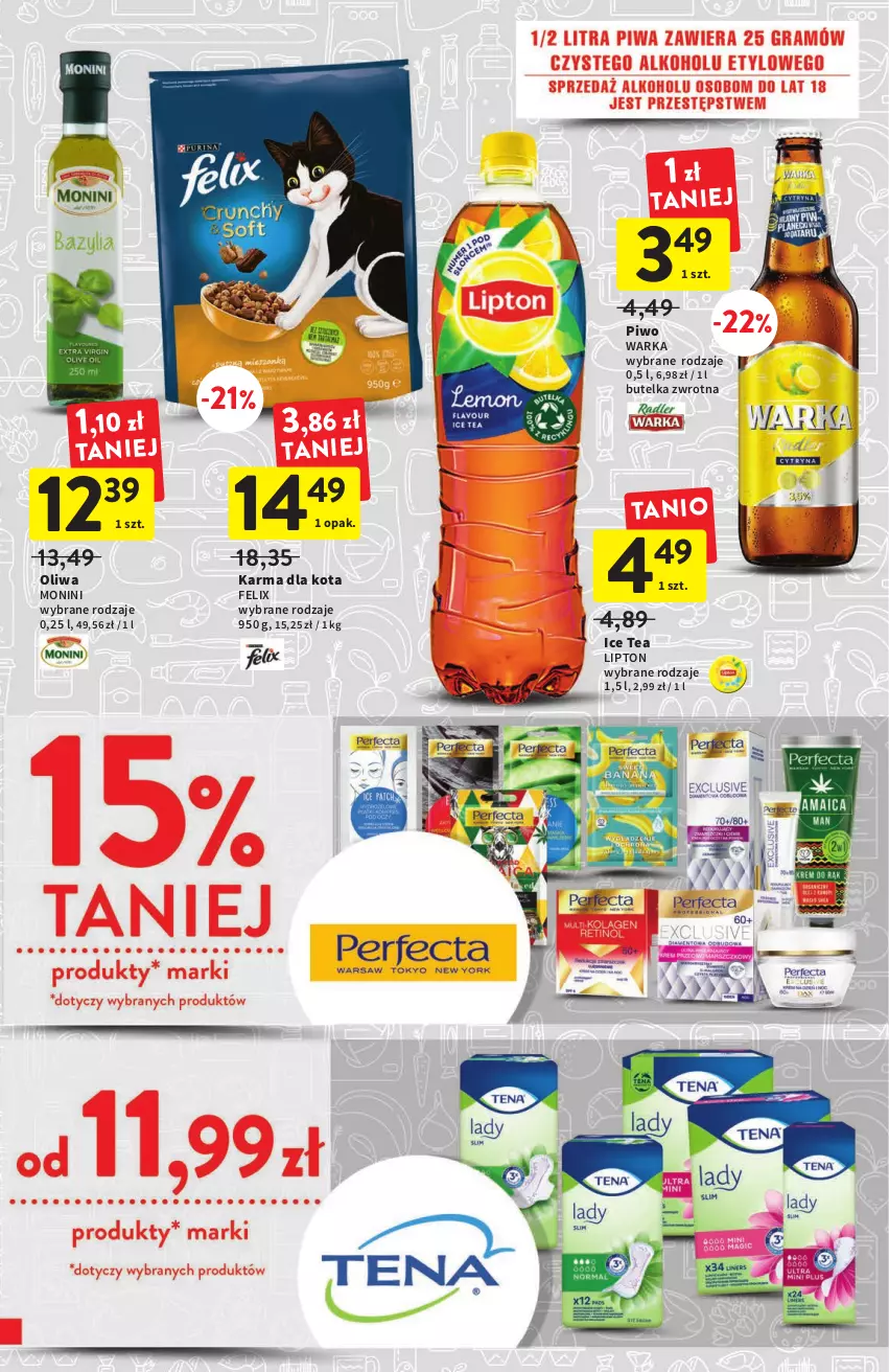 Gazetka promocyjna Intermarche - Gazetka Intermarche - ważna 01.09 do 07.09.2022 - strona 3 - produkty: Felix, Ice tea, Lipton, Monini, Piwo, Warka