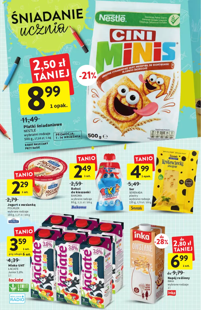 Gazetka promocyjna Intermarche - Gazetka Intermarche - ważna 01.09 do 07.09.2022 - strona 8 - produkty: Bakoma, Danio, Inka, Jogurt, Mleko, Napój, Napój roślinny, Nestlé, POLMLEK, Ser