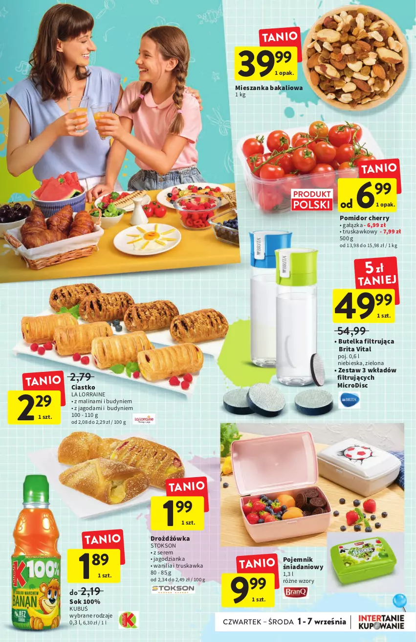 Gazetka promocyjna Intermarche - Gazetka Intermarche - ważna 01.09 do 07.09.2022 - strona 9 - produkty: Brit, Brita, Danio, Jagodzianka, Kubuś, Mieszanka bakaliowa, Pojemnik, Ser, Sok