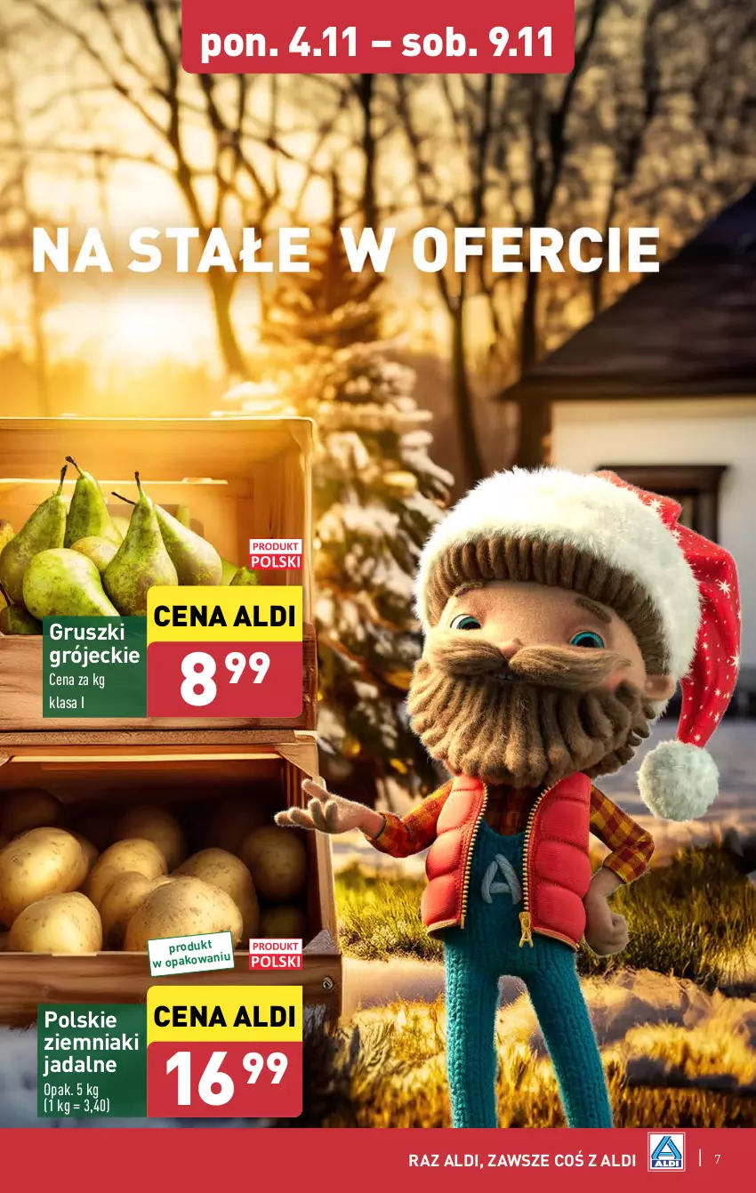 Gazetka promocyjna Aldi - Farmer ALDIK poleca świeże owoce i warzywa - ważna 04.11 do 09.11.2024 - strona 7 - produkty: Gruszki, Ziemniaki