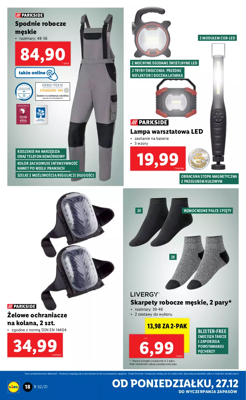 Gazetka promocyjna Lidl - GAZETKA - ważna 27.12 do 31.12.2021 - strona 18 - produkty: Acana, Karp, Lampa, LANA, Latarka, Ochraniacze, Reflektor, Silan, Spodnie, Tarka, Telefon, Top