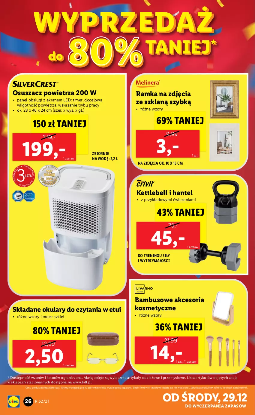 Gazetka promocyjna Lidl - GAZETKA - ważna 27.12 do 31.12.2021 - strona 26 - produkty: Bell, Gra, LG, Okulary do czytania, Osuszacz powietrza, Ramka