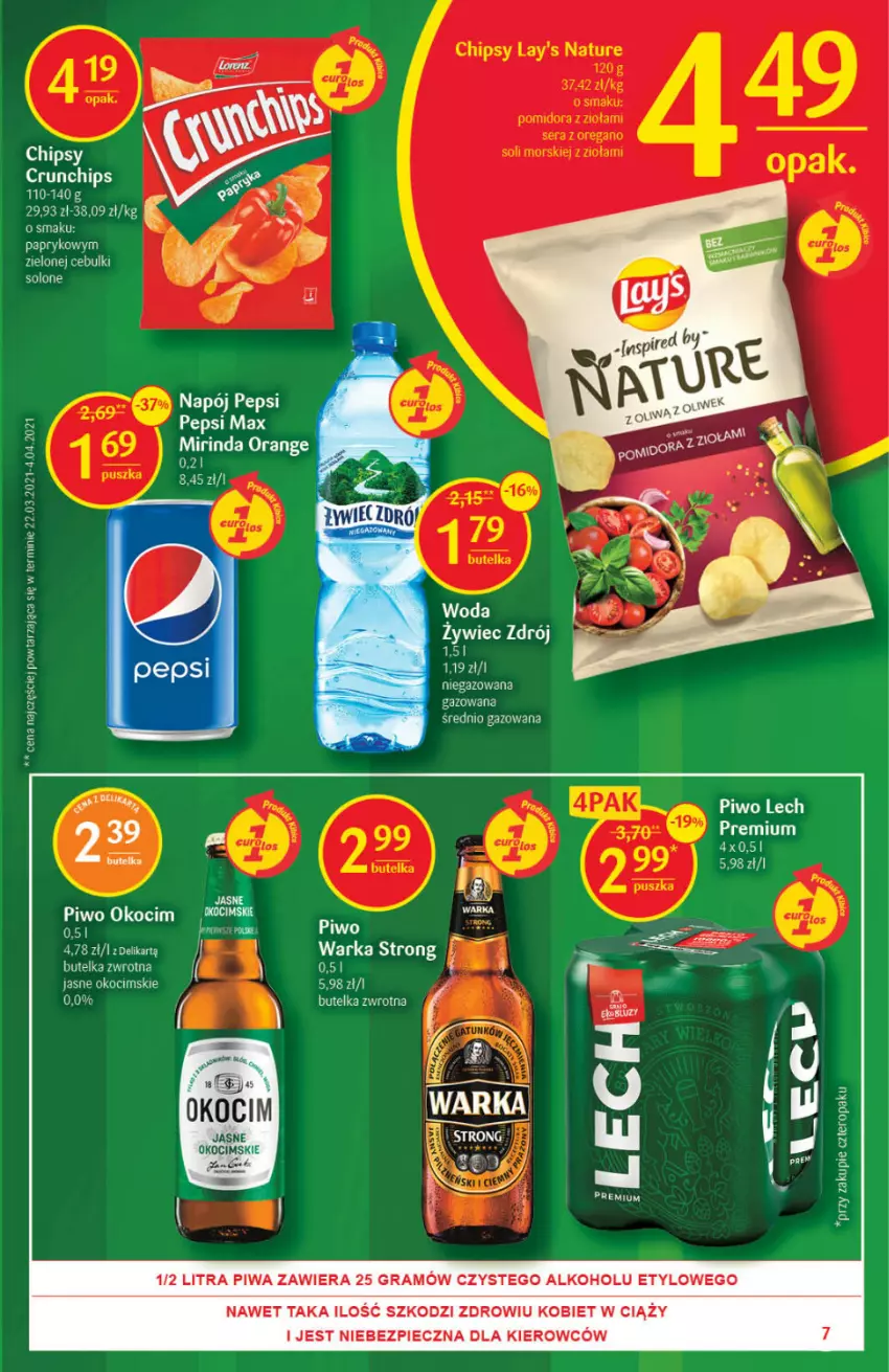 Gazetka promocyjna Delikatesy Centrum - Gazetka Delikatesy Centrum - ważna 27.05 do 01.06.2021 - strona 7 - produkty: Chipsy, Crunchips, Gra, Koc, Mirinda, Napój, Okocim, Pepsi, Piec, Piwa, Piwo, Warka, Woda