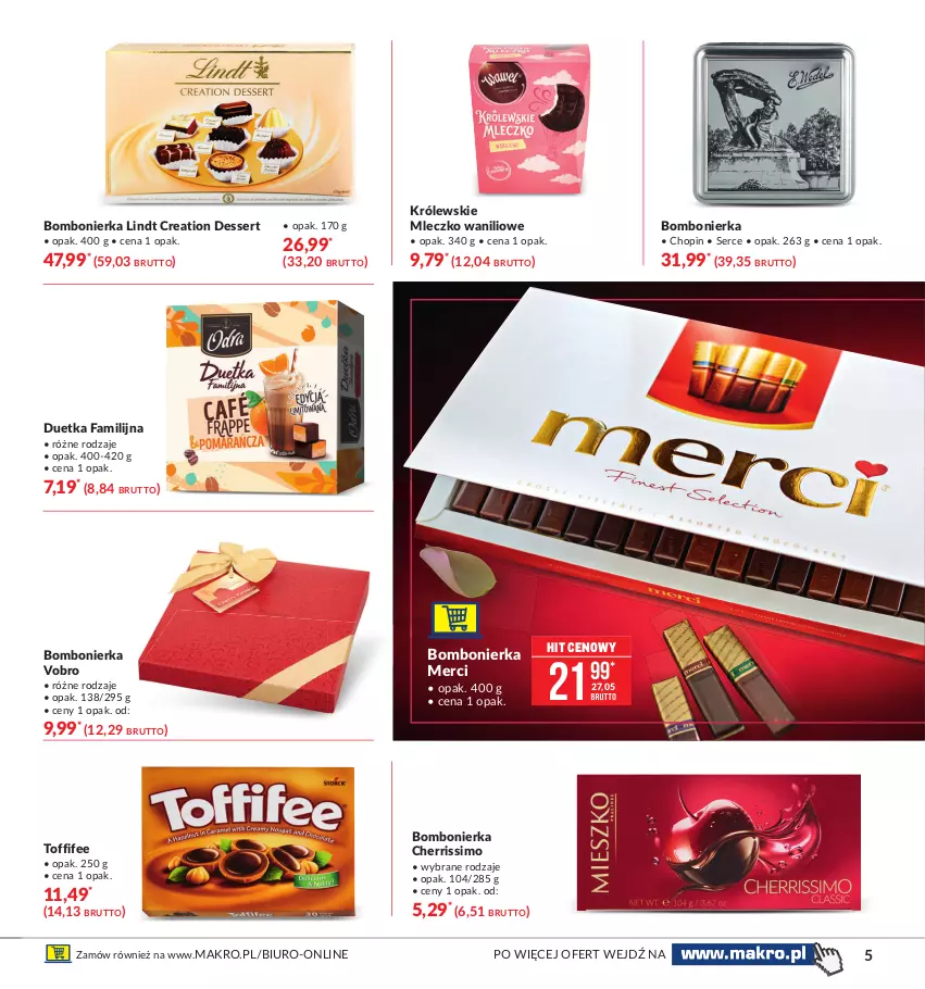 Gazetka promocyjna Makro - [Oferta specjalna] Walentynkowe LOVE - ważna 09.02 do 22.02.2021 - strona 5 - produkty: Biuro, Fa, Królewski, Królewskie Mleczko, Lindt, Merci, Mleczko, Ser, Toffifee